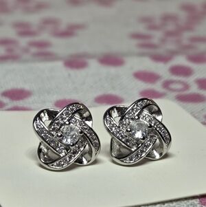 Elegant Silver Knot Earrings